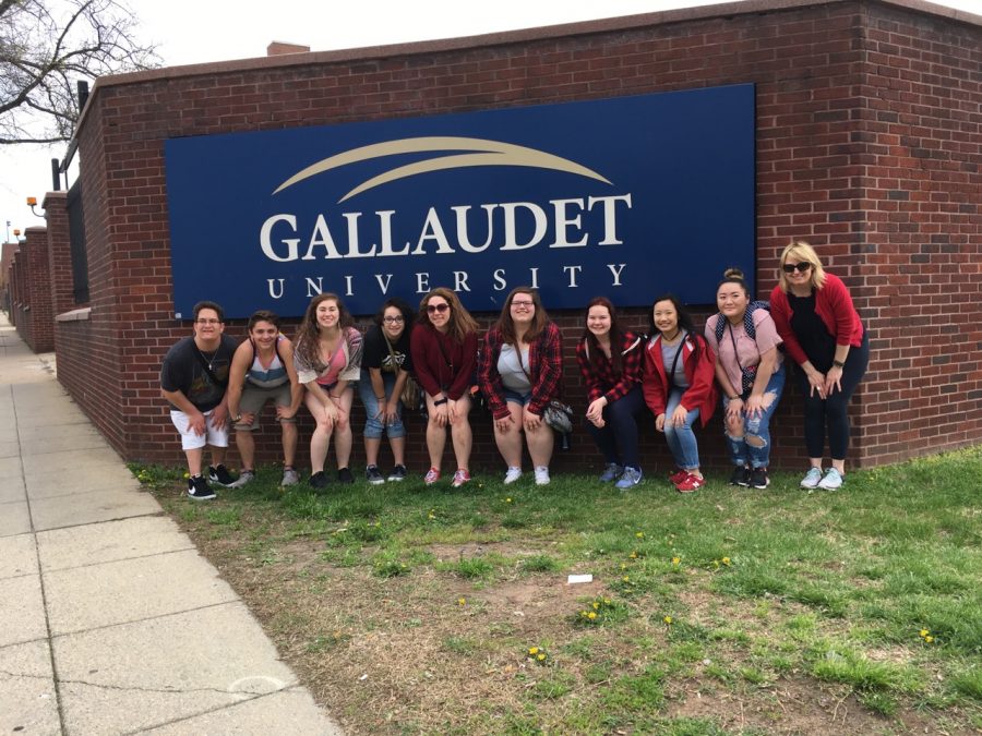 left to right: Casey Markovich, Tony Mudek, Emily Marah, Hayley Kustelski, Gabby Boyles, Rachel Berosik, Sarah Perrine, Chyanne Phravoraxay, Seela Yang, Ms. Akerman-Frank