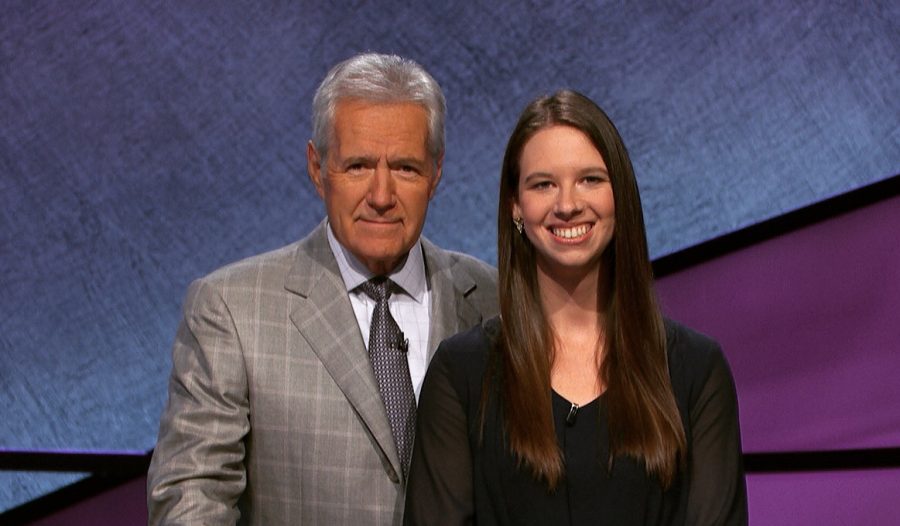 Emily Strobel Lewis (North '07) with Alex Trebec