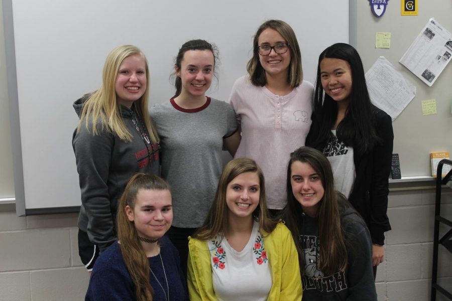Prom Committee Members: 
Back row: Mary Patsy, Olivia Clemens, Kali Zerwas, Christy Liu. 
Front row: Libby Haggerty, Paige Stepnick, Mallory Sherwin. 
Not pictured: Emily Johnson, Olivia McCahon.  
(photo: J. Simms)